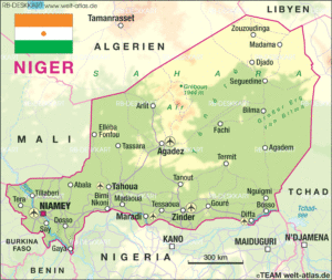 Mapa del Níger